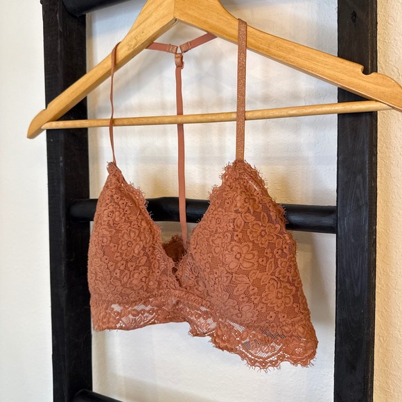 Aerie Lace Bralette Rust Orange Size M - Picture 2 of 4